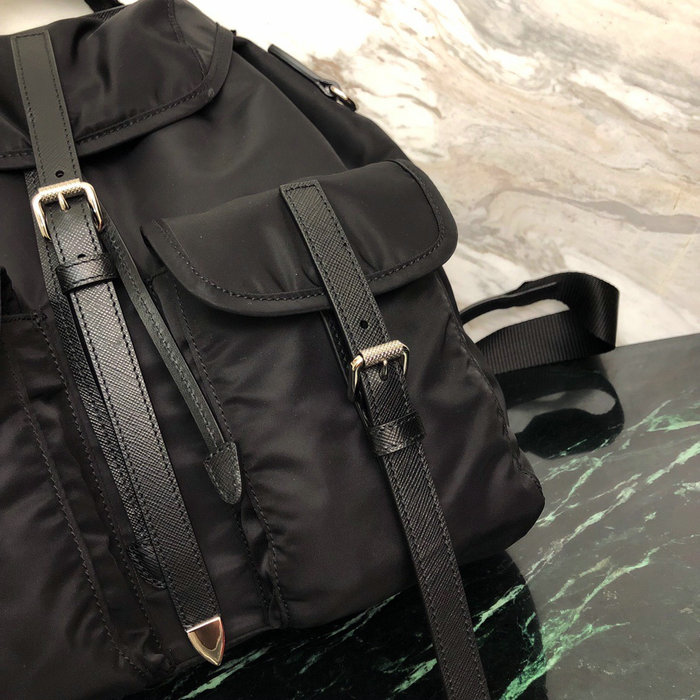 Prada Nylon Backpack Black Black 1BZ063