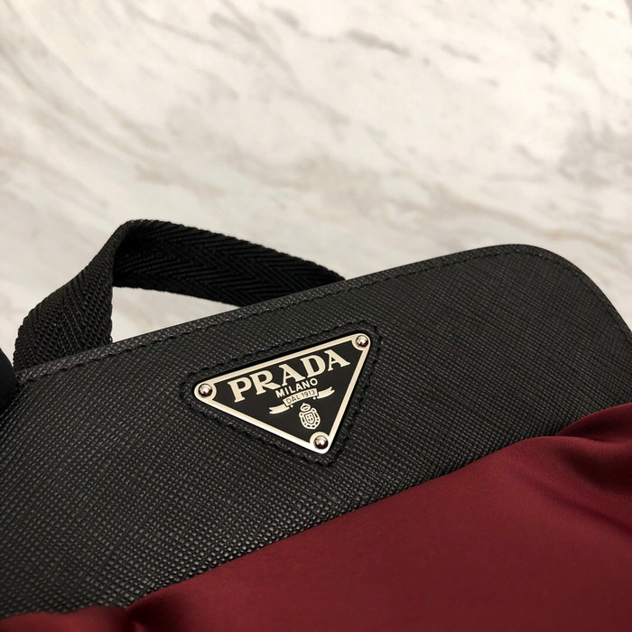 Prada Nylon Backpack Burgundy 1BZ063