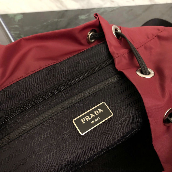 Prada Nylon Backpack Burgundy 1BZ063