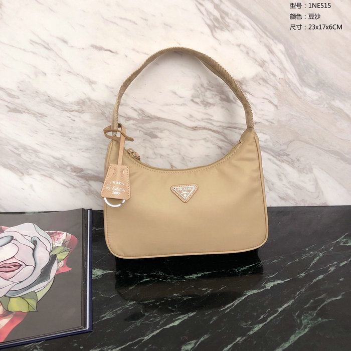 Prada Nylon Hobo Bag Beige 1NE515