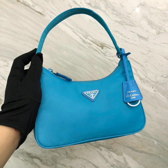 Prada Nylon Hobo Bag Blue 1NE515