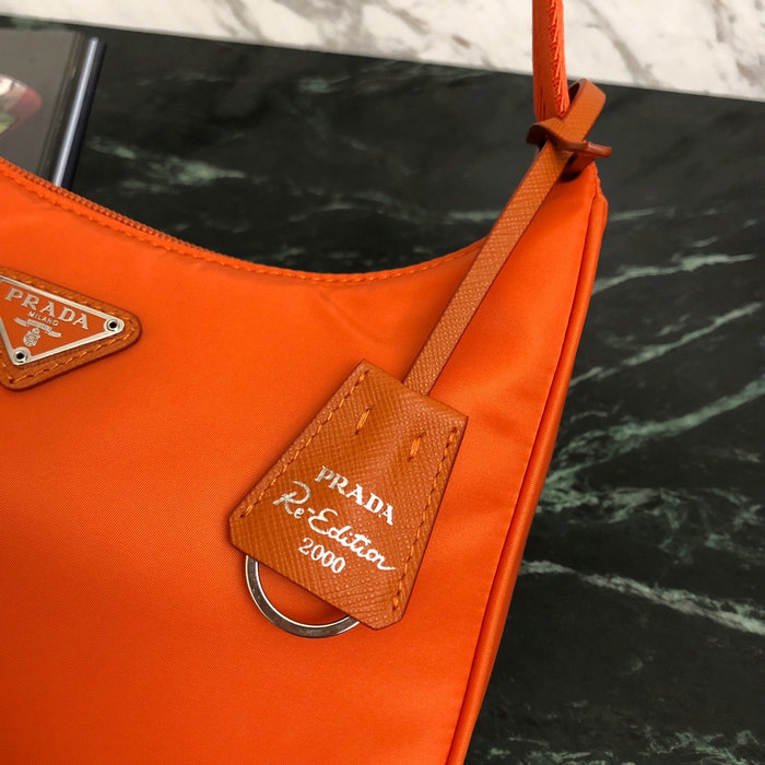 Prada Nylon Hobo Bag Orange 1NE515