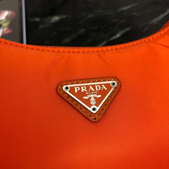 Prada Nylon Hobo Bag Orange 1NE515