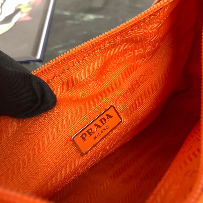 Prada Nylon Hobo Bag Orange 1NE515