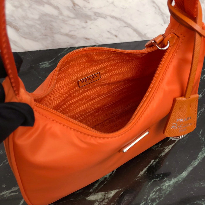 Prada Nylon Hobo Bag Orange 1NE515