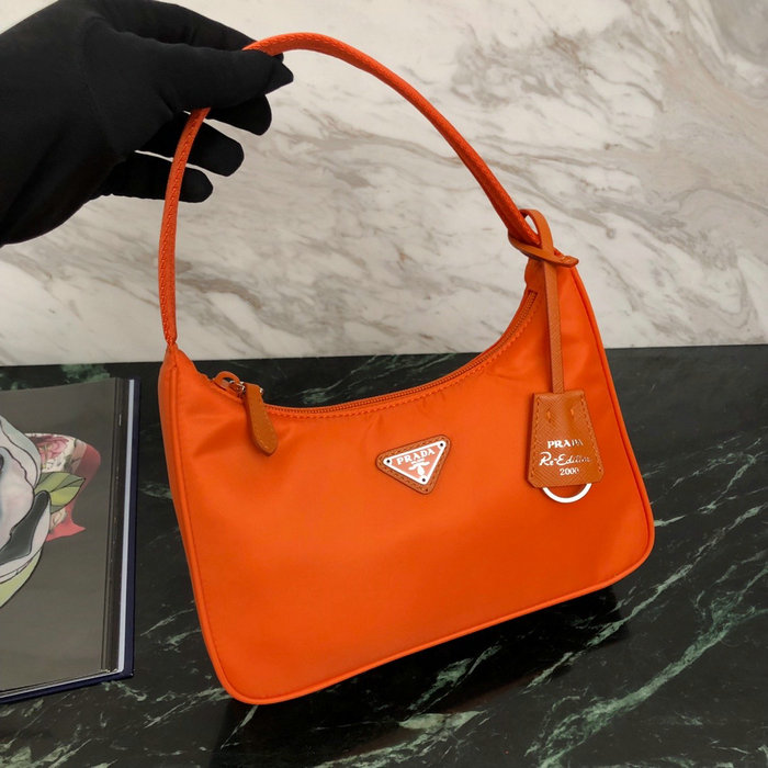 Prada Nylon Hobo Bag Orange 1NE515