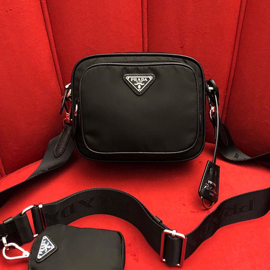 Prada Nylon Shoulder Bag Black 1BH153