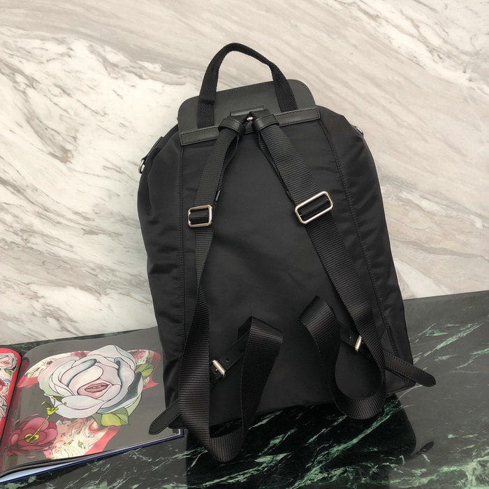 Prada Nylon and Saffiano Leather Backpack Black 1BZ069