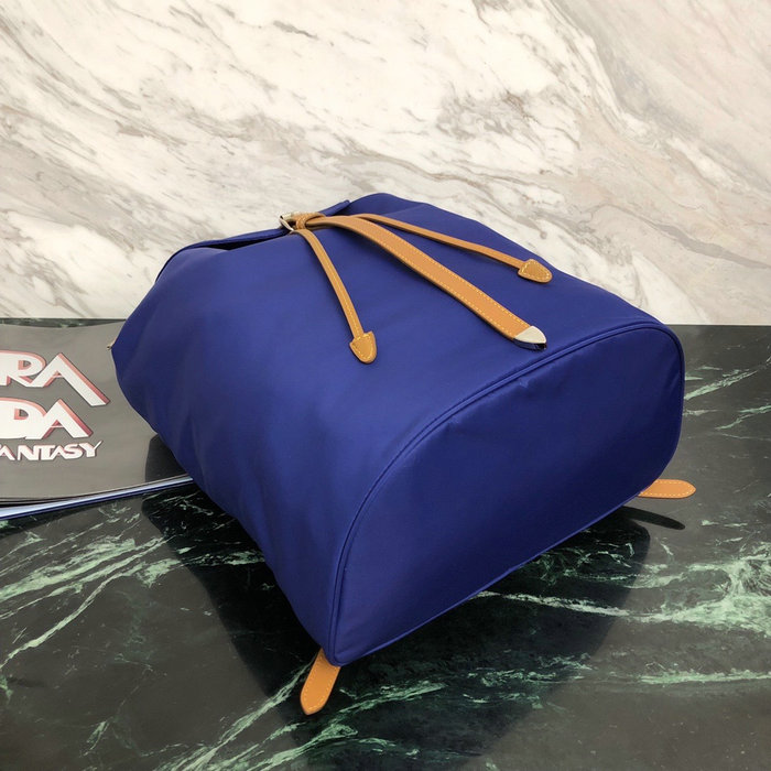 Prada Nylon and Saffiano Leather Backpack Blue 1BZ069