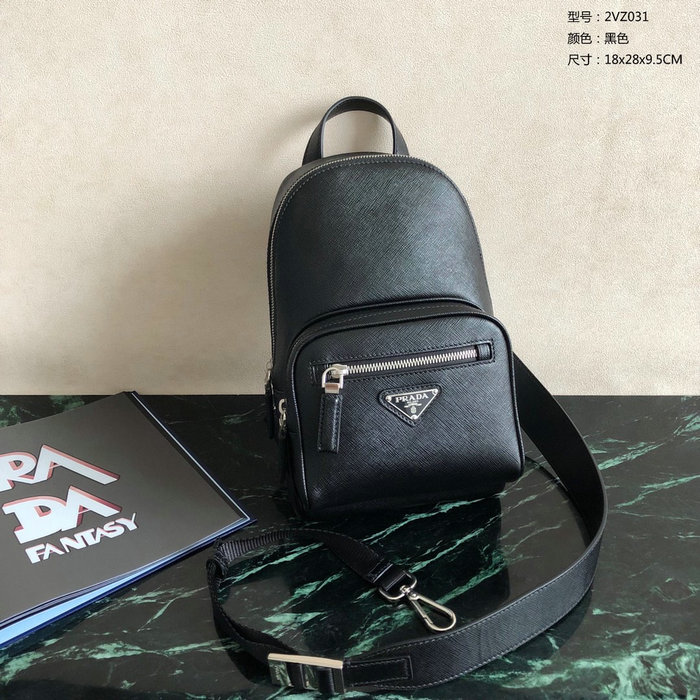 Prada Saffiano One Shoulder Backpack Black 2VZ031