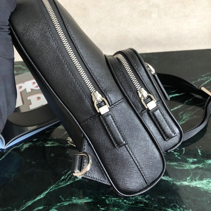 Prada Saffiano One Shoulder Backpack Black 2VZ031