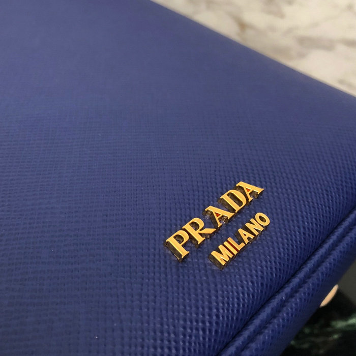 Prada Saffiano Top Handle Bag Blue 1BN012