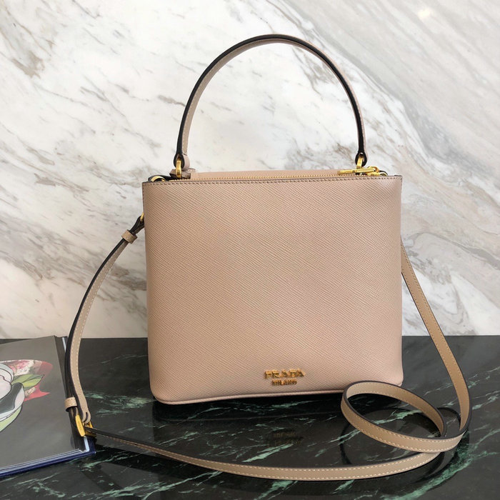 Prada Saffiano Top Handle Bag Nude 1BN012