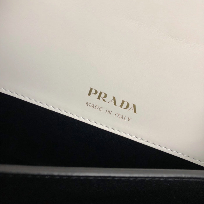 Prada Saffiano Top Handle Bag White 1BN012