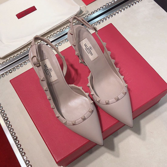 Valentino Calfskin Slingback Pump Nude VS03086