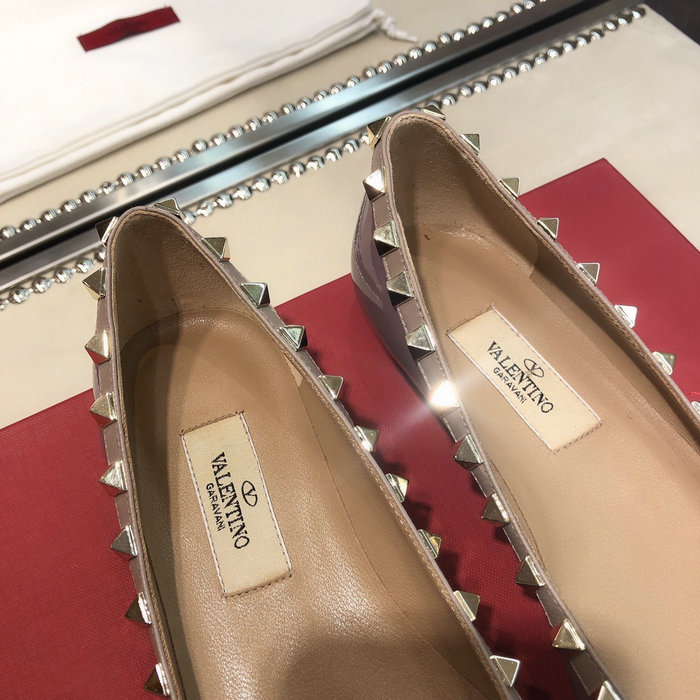 Valentino Patent Rockstud Ballet Flat Purple VS03084