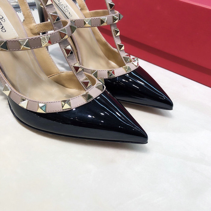 Valentino Patent Rockstud Caged Pump Black VS03082