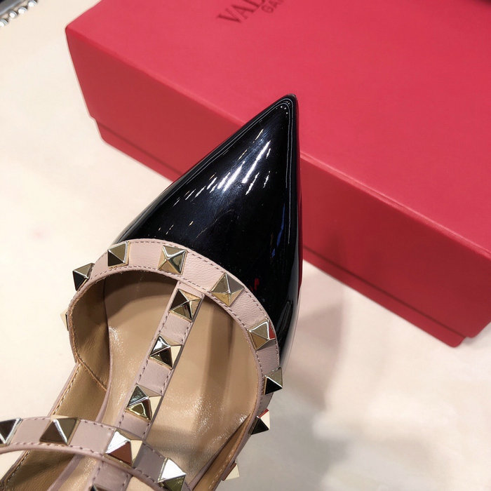 Valentino Patent Rockstud Caged Pump Black VS03082