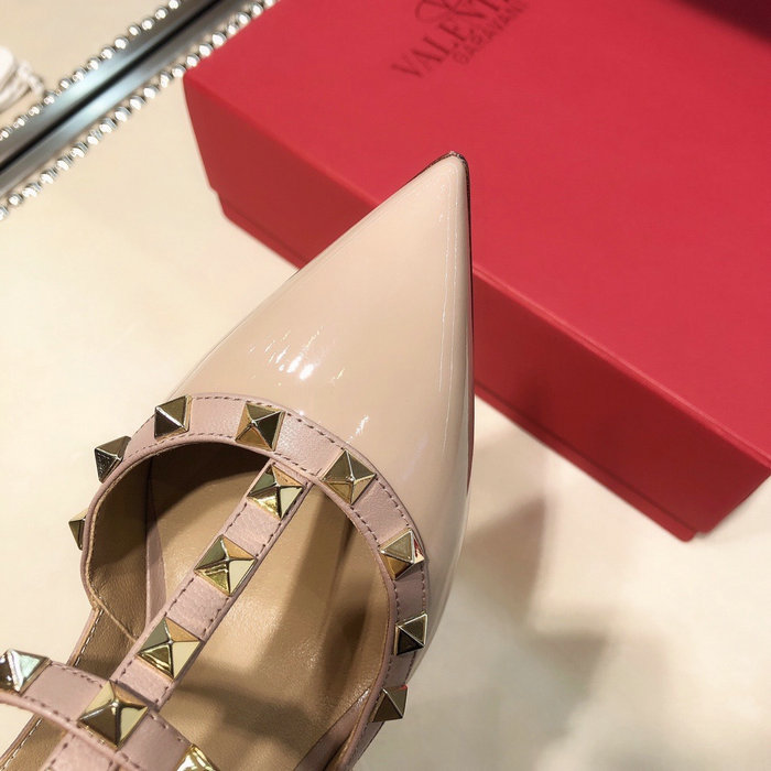 Valentino Patent Rockstud Caged Pump Nude VS03082