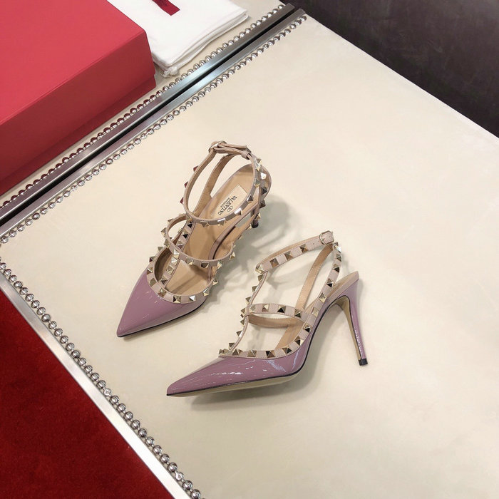 Valentino Patent Rockstud Caged Pump Purple VS03082