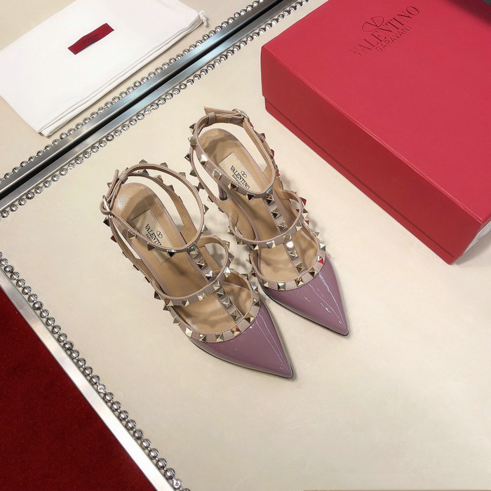 Valentino Patent Rockstud Caged Pump Purple VS03082