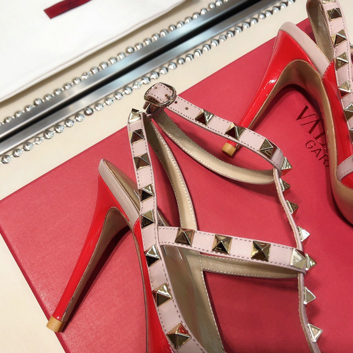 Valentino Patent Rockstud Caged Pump Red VS03082