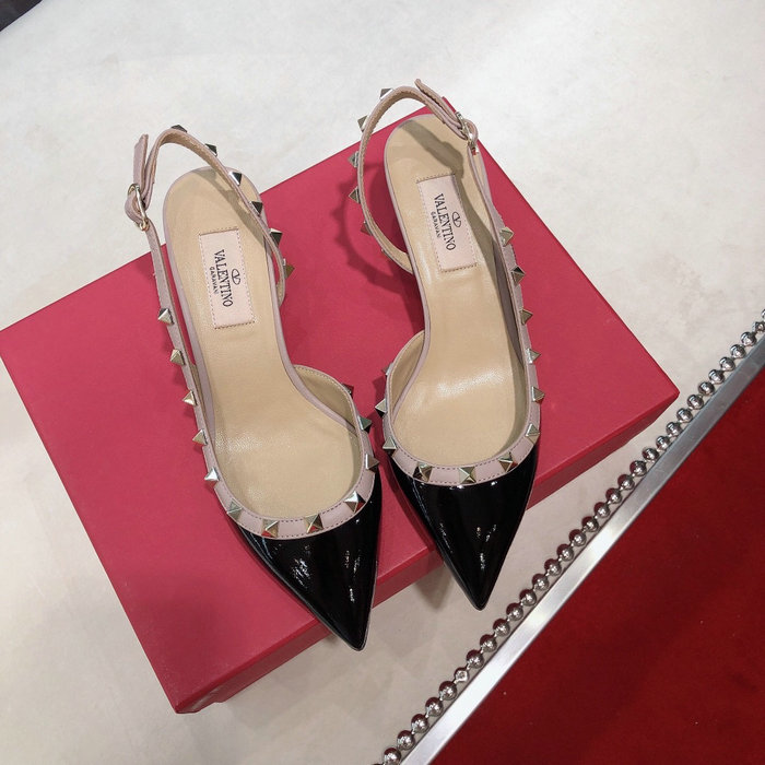 Valentino Patent Slingback Pump Black VS03085