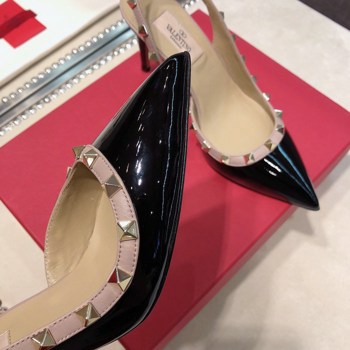 Valentino Patent Slingback Pump Black VS03086