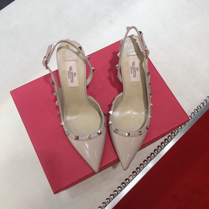 Valentino Patent Slingback Pump Nude VS03086