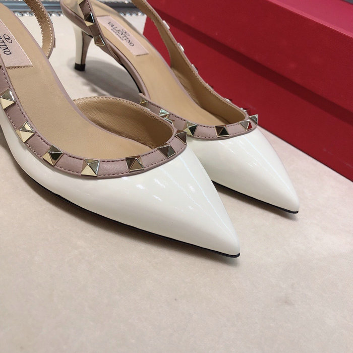 Valentino Patent Slingback Pump White VS03085