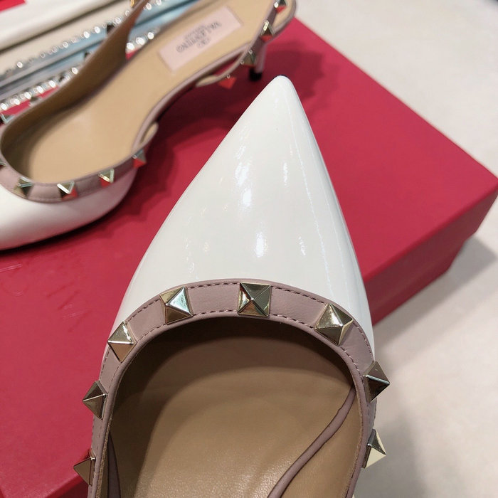 Valentino Patent Slingback Pump White VS03085