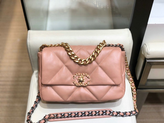 Chanel 19 Lambskin Flap Bag Nude AS1160