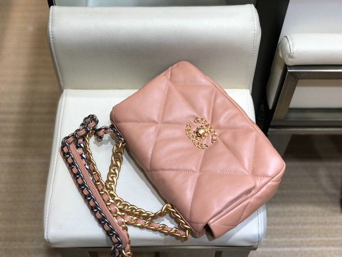 Chanel 19 Lambskin Flap Bag Nude AS1160