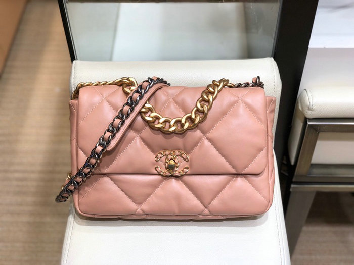 Chanel 19 Lambskin Large Flap Bag Nude AS1161