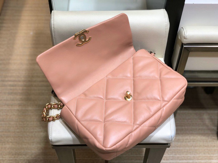 Chanel 19 Lambskin Large Flap Bag Nude AS1161