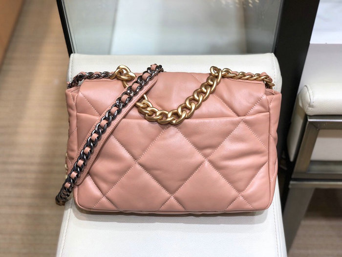 Chanel 19 Lambskin Large Flap Bag Nude AS1161