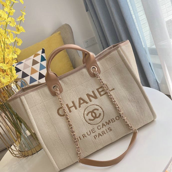 Chanel Canvas Cabas Tote Bag Beige A66941