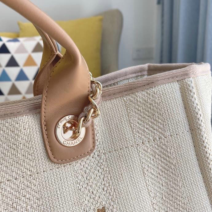 Chanel Canvas Cabas Tote Bag Beige A66941