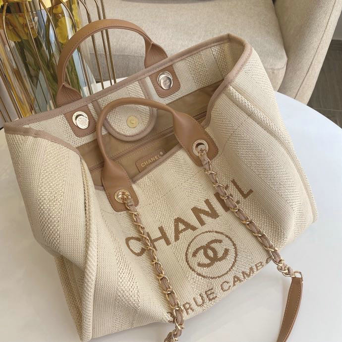 Chanel Canvas Cabas Tote Bag Beige A66941