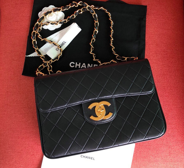 Chanel Lambskin Flap Bag Black A0881