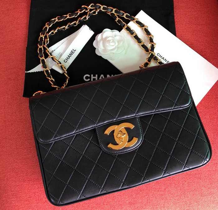 Chanel Lambskin Flap Bag Black A0881