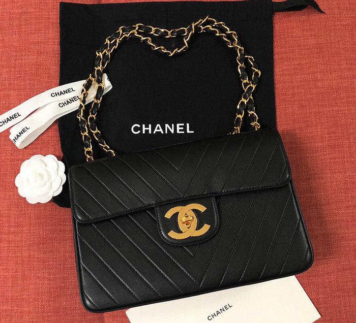 Chanel Lambskin Flap Bag Black A0882