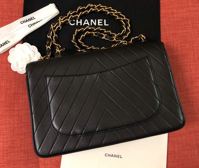 Chanel Lambskin Flap Bag Black A0882