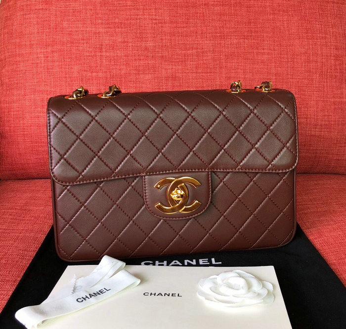 Chanel Lambskin Flap Bag Burgundy A0881