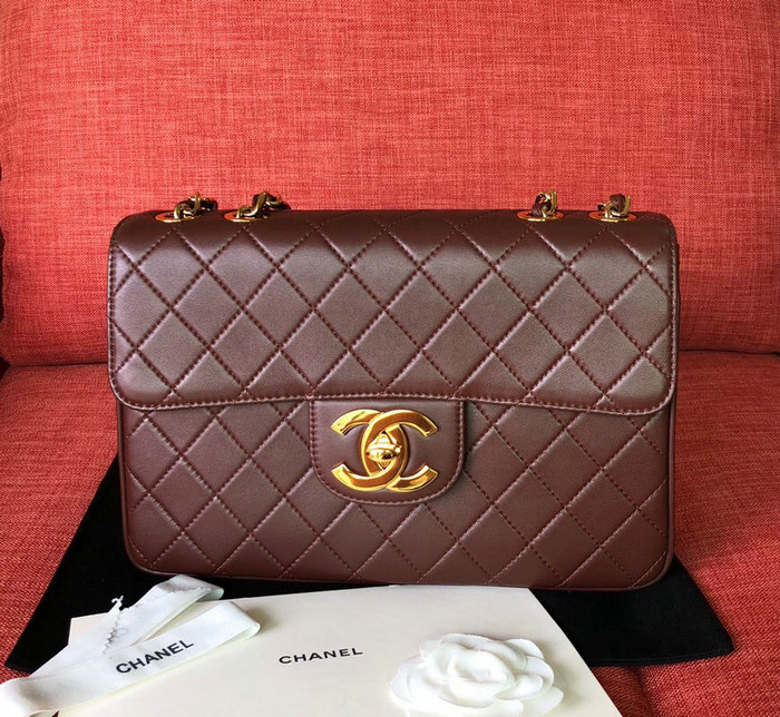 Chanel Lambskin Flap Bag Burgundy A0881