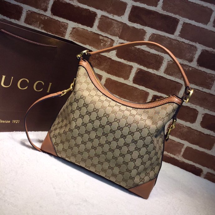 Gucci Brie Women GG canvas Hobo Bag Brown 326514