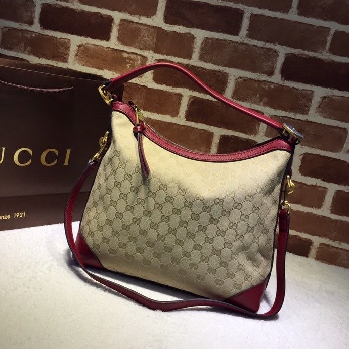 Gucci Brie Women GG canvas Hobo Bag Burgundy 326514