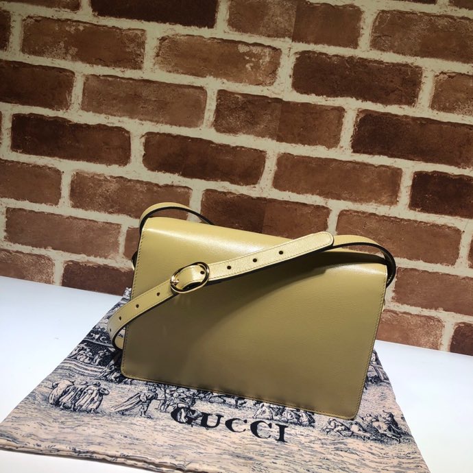 Gucci Small Leather Shoulder Bag Beige 589474