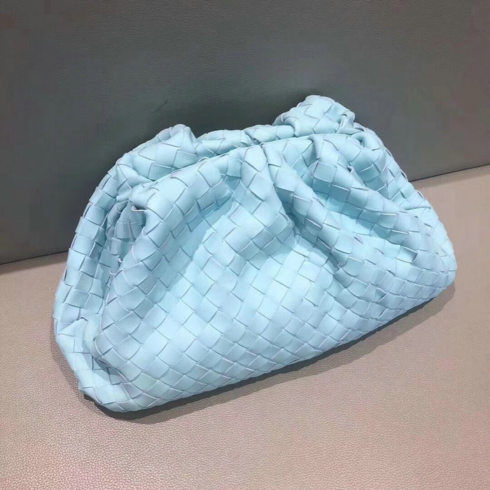 Bottega Veneta Woven Leather The Pouch Skyblue 576175