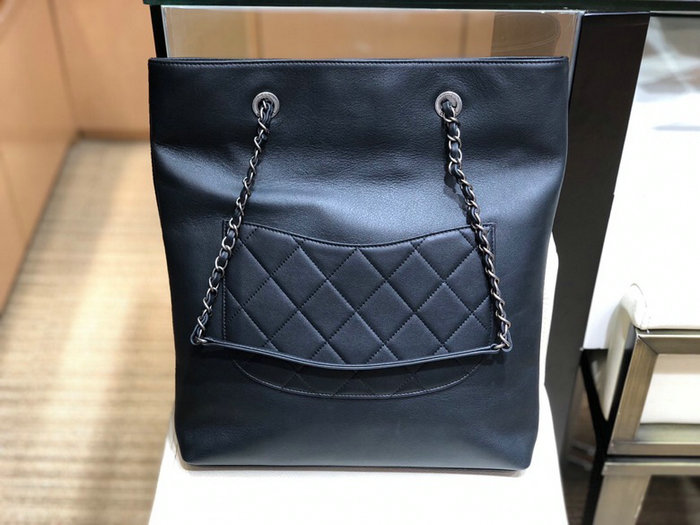 Chanel Calfskin Shopping Bag Black AS168